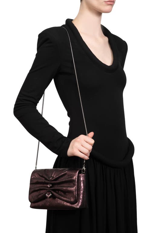 Alexis Bittar Ruched Crystal Metallic Leather Clutch In Purple