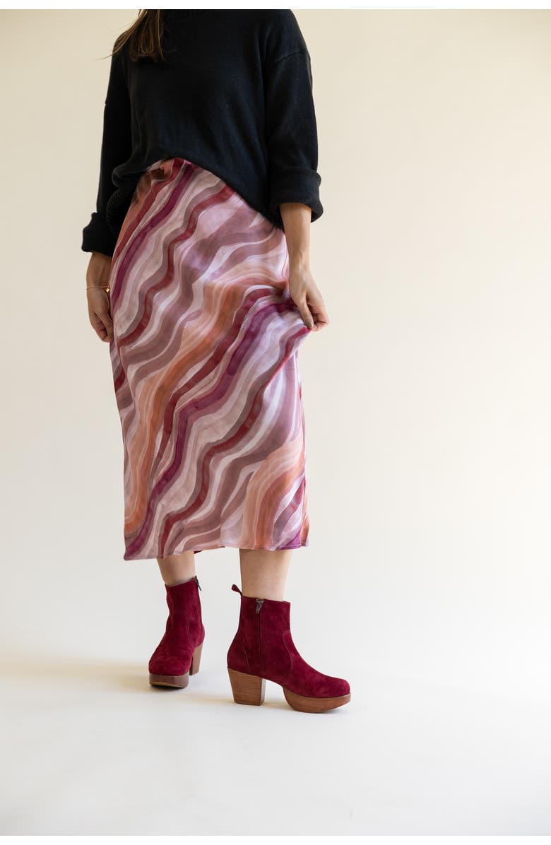 Fortress Charli Suede Platform Clog Boot, Alternate, color, Burgundy Suede