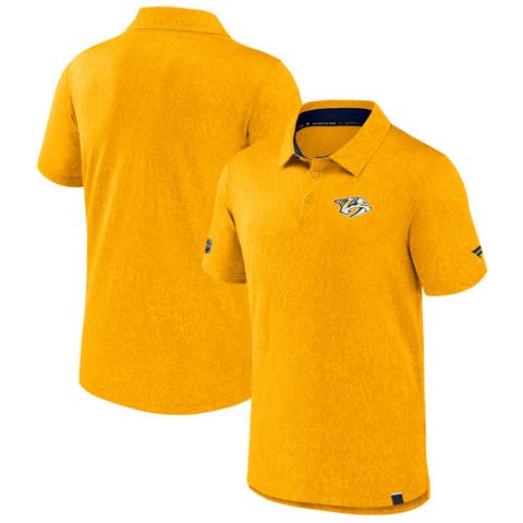 Men's Fanatics  Gold Nashville Predators Authentic Pro Jacquard Polo