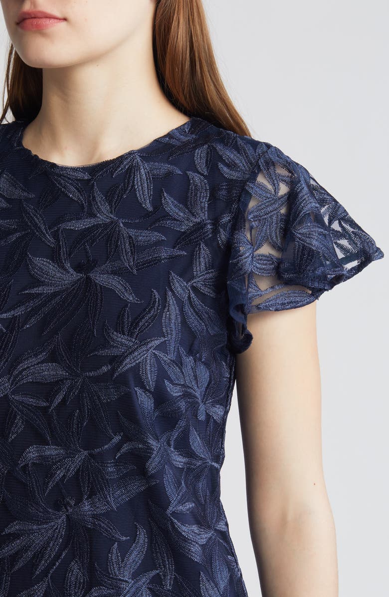 Sam Edelman Leafy Embroidered Sheath Dress, Alternate, color, 