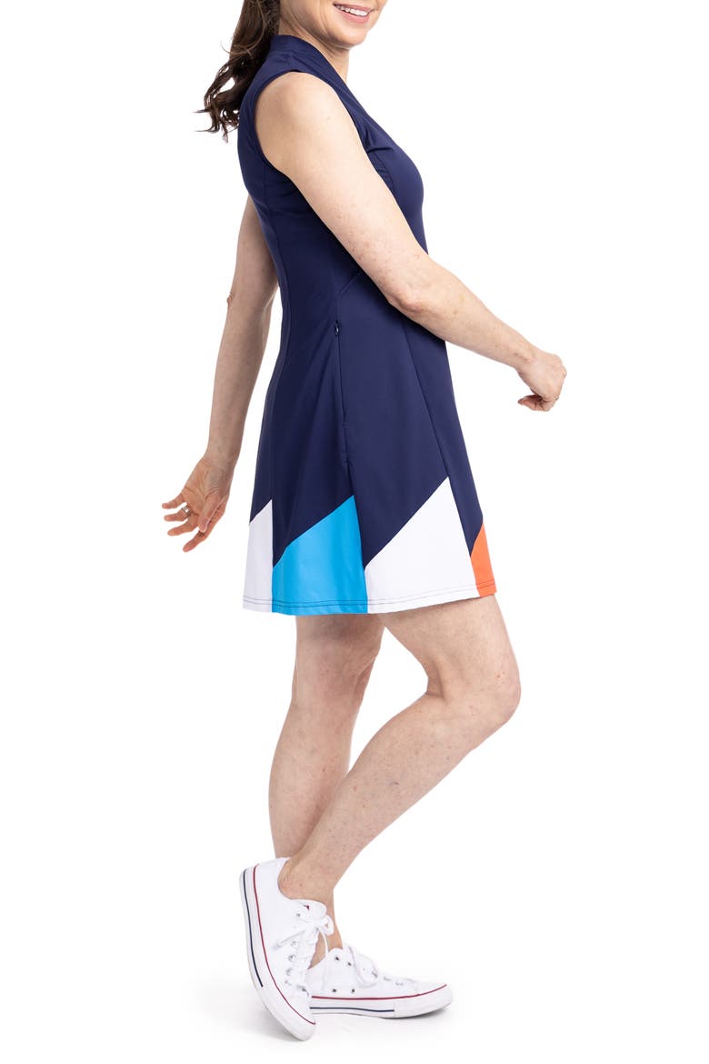 Helping Wind Sleeveless Dress, Alternate, color, NAVY
