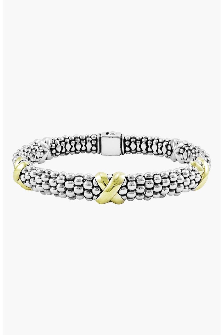 Caviar X Two-Tone Rope Bracelet, Alternate, color, STERLING SILVER/ GOLD