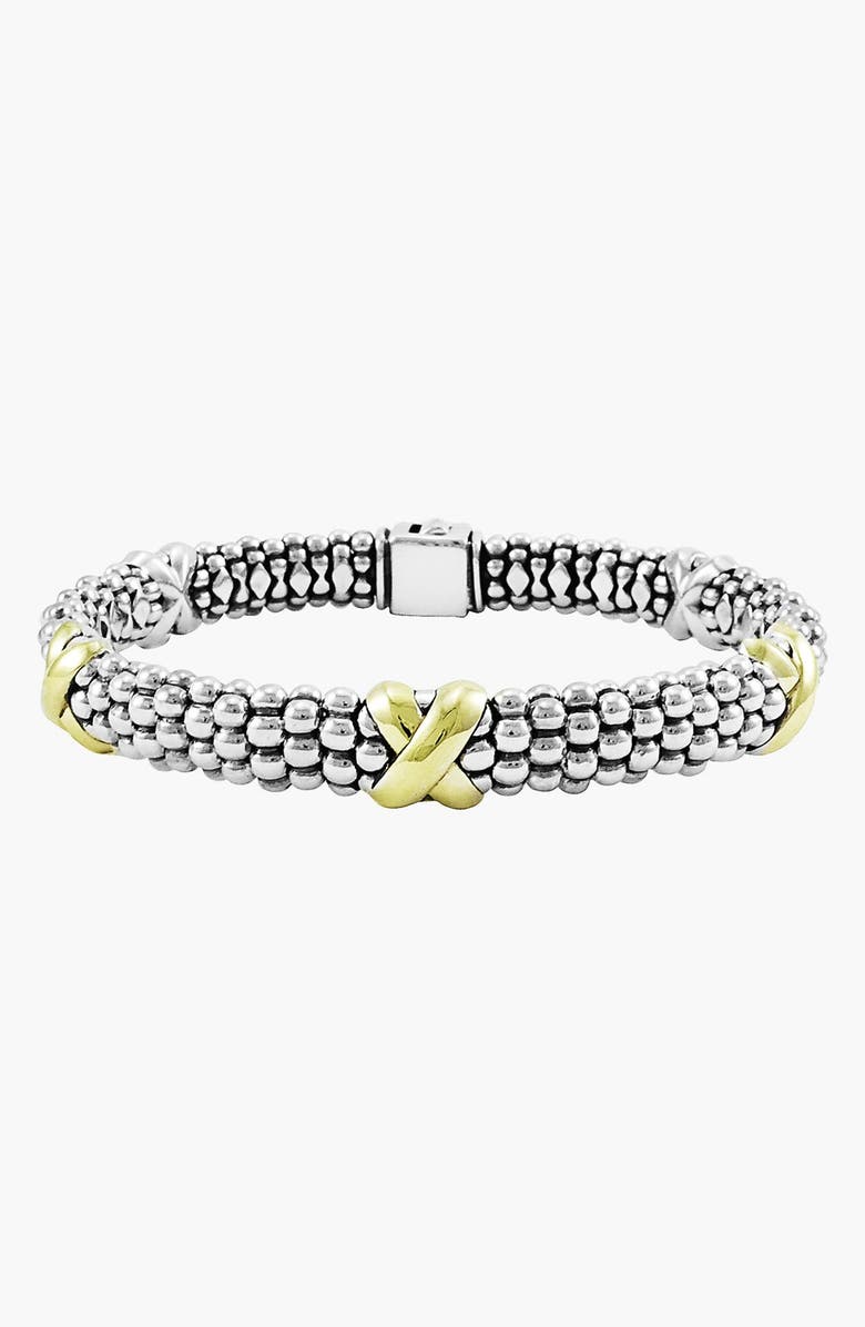 LAGOS Caviar X Two-Tone Rope Bracelet, Alternate, color, Silver