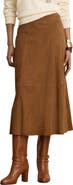 Lauren Ralph Lauren A Line Suede Midi Skirt
