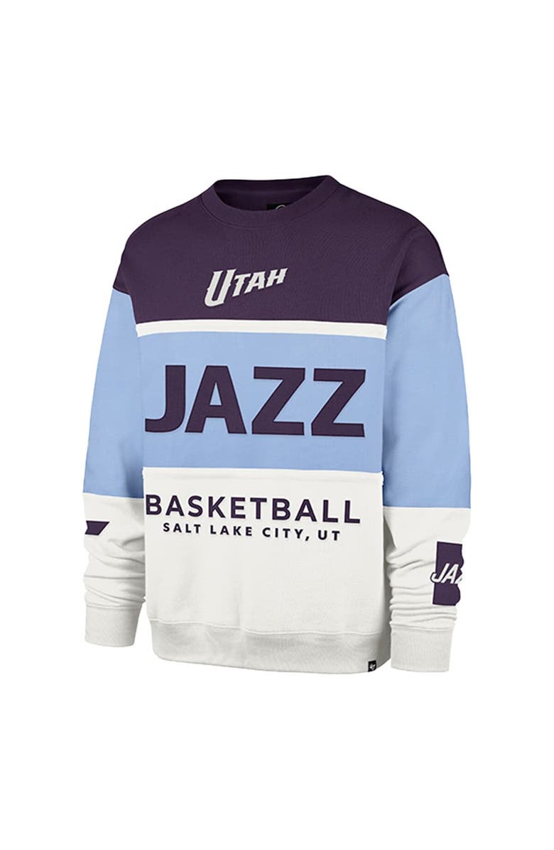 '47 Unisex '47 Light Blue Utah Jazz 2024/25 City Edition On Five Maximalist Pullover Sweatshirt, Alternate, color, 
