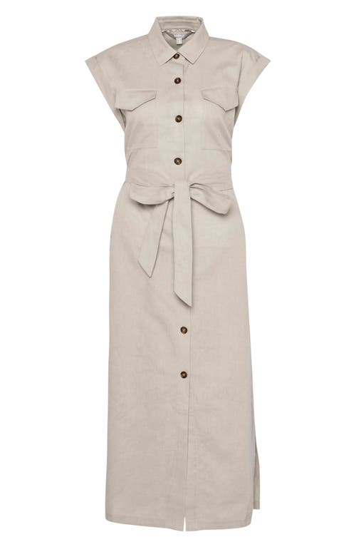 Shop Barbour Birdie Cotton & Linen Maxi Shirtdress In Light Sand