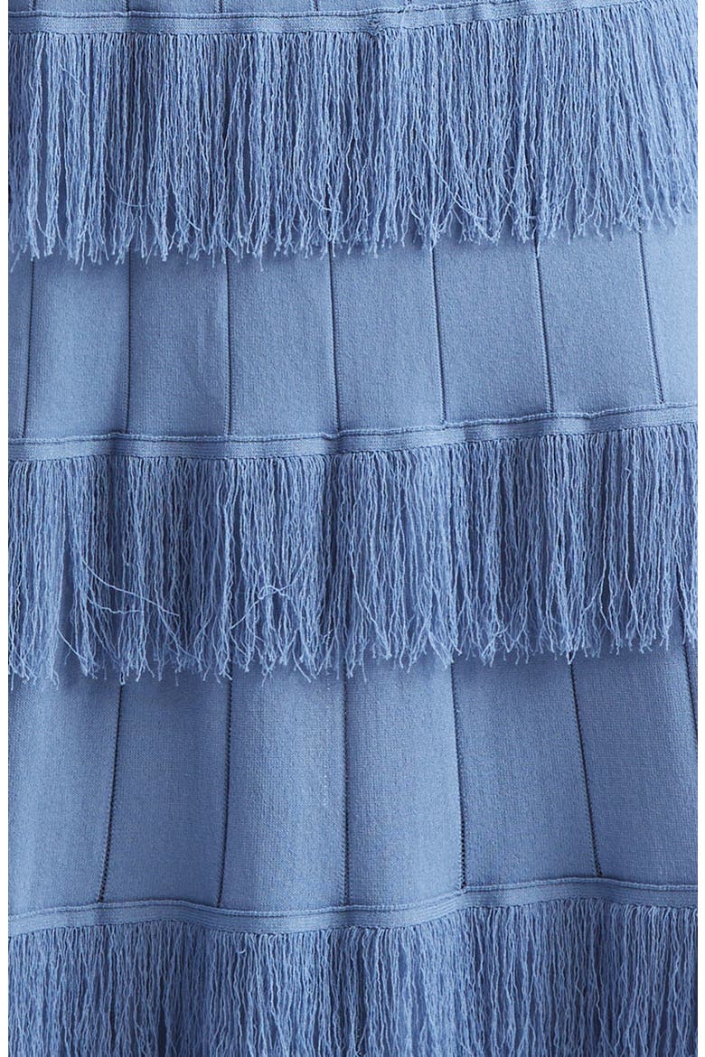 Piper Fringe Long Sleeve Sweater Dress, Alternate, color, CORNFLOWER
