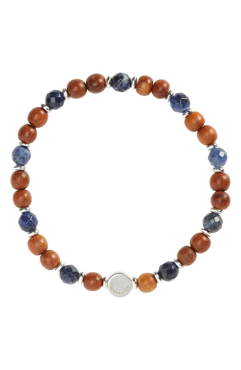 Caputo & Co. Men's Stone & Wood Beaded Bracelet, Main, color,