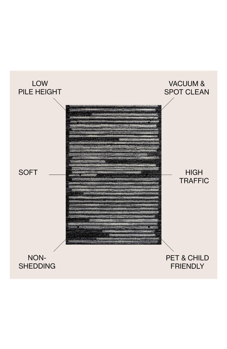 JONATHAN Y Khalil Modern Berber Stripe Area Rug, Alternate, color, Black/Cream