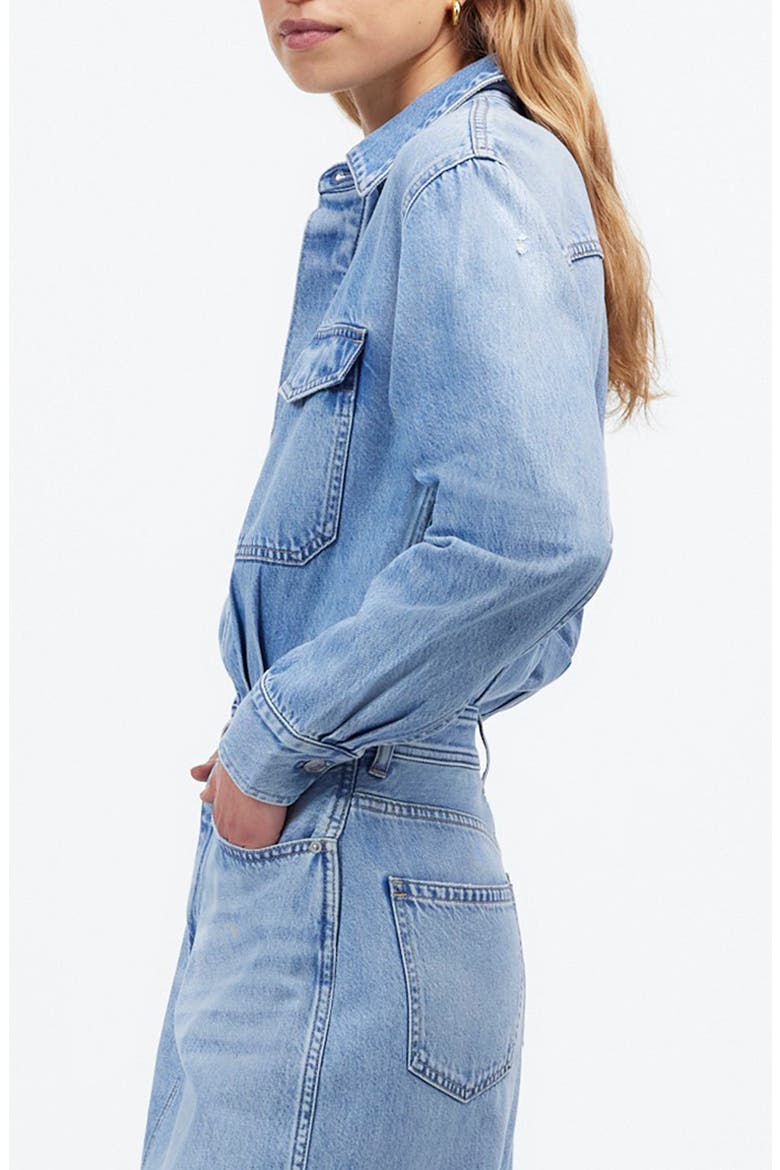 Denim Midi Shirtdress, Alternate, color, ALTOONA WASH