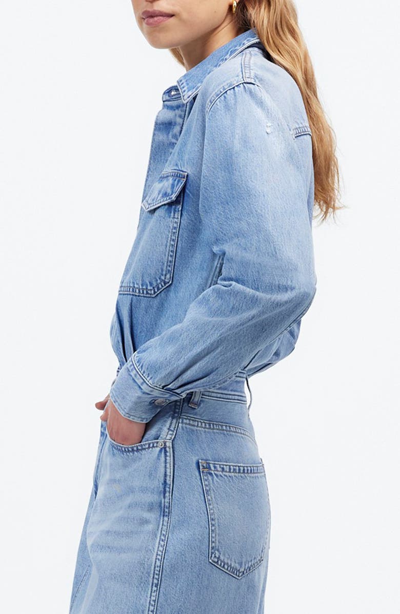 Madewell Denim Midi Shirtdress, Alternate, color, Altoona Wash
