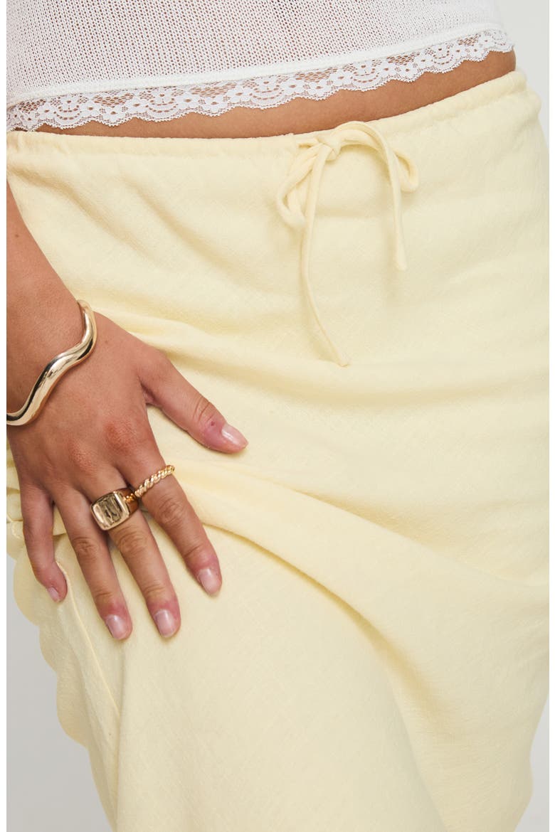 Mercer Linen Blend Drawstring Maxi Skirt, Alternate, color, LEMON