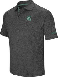 COLOSSEUM Men's Colosseum Black Michigan State Spartans Big & Tall Down Swing Polo