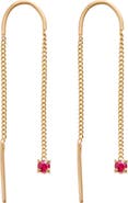 Eloise Jewelry Connection Chain Threader Earrings Natural Gemstones. Handmade in Italy