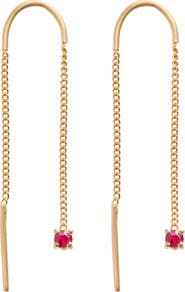 Eloise Jewelry Connection Chain Threader Earrings Natural Gemstones. Handmade in Italy
