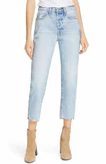 FRAME Le Original Ripped High Waist Crop Jeans