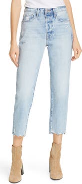 FRAME Le Original Ripped High Waist Crop Jeans