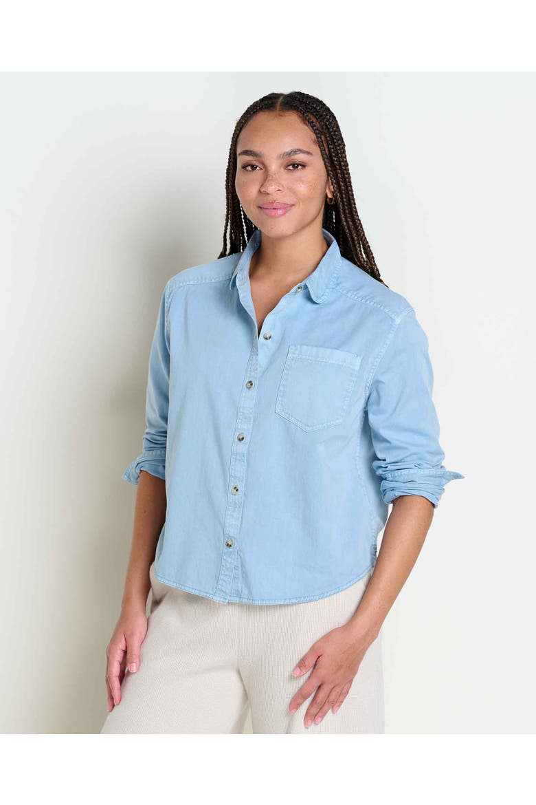 Women's Arroyo Twill Boxy Long Sleeve Shirt, Main, color, Skyway