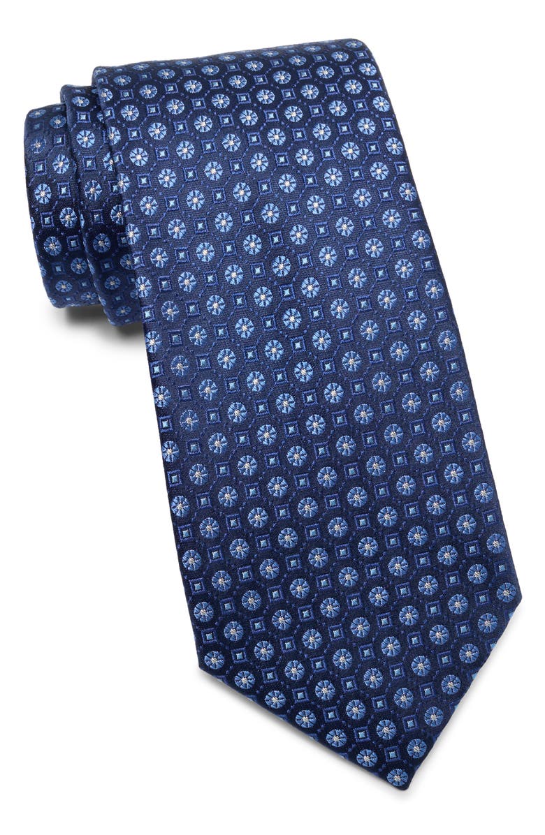 Ted Baker London Florette Silk Blend Tie, Main, color, Navy