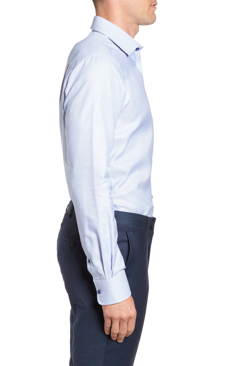 David Donahue Trim Fit Check Dress Shirt, Alternate, color, 
