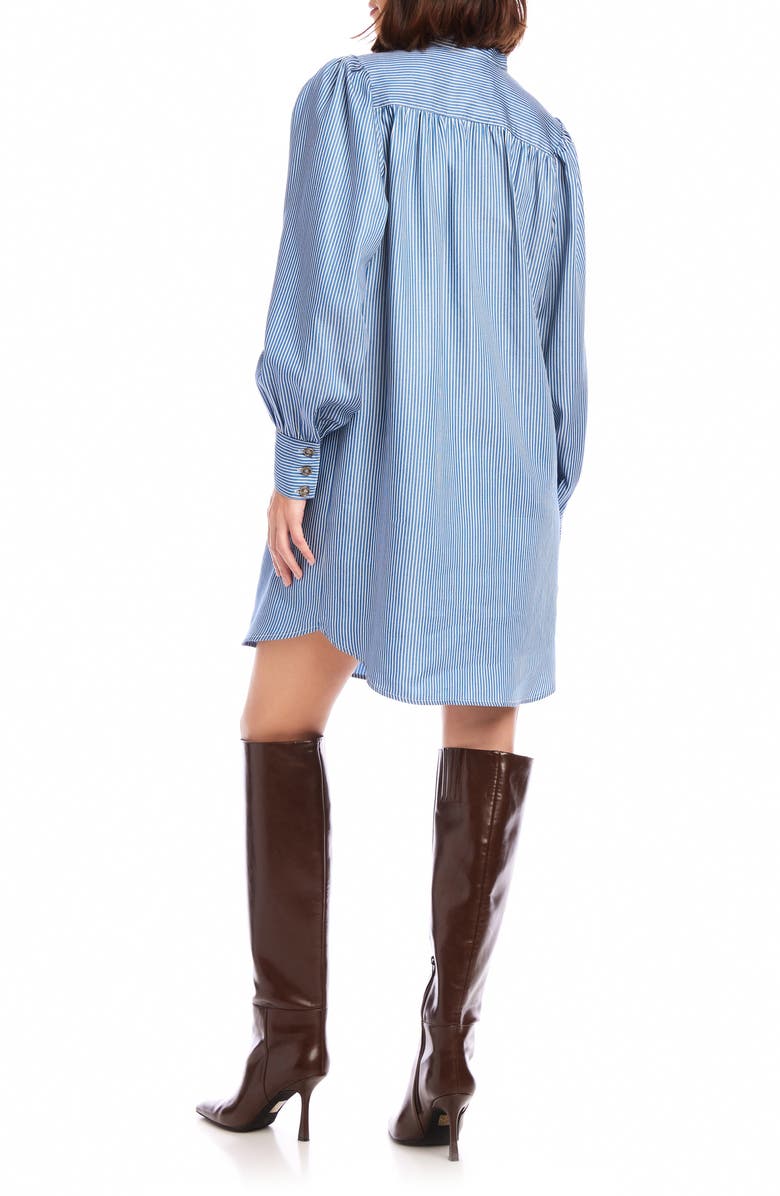 FIFTEEN TWENTY Natalia Stripe Long Sleeve Shirtdress, Alternate, color, Blue Stripe