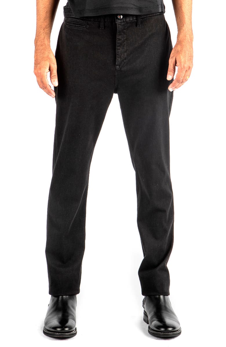 HIROSHI KATO Denit Slim Fit Chinos, Main, color, Black