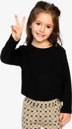 Deux par Deux Ribbed Crew Neck Long Sleeve Top