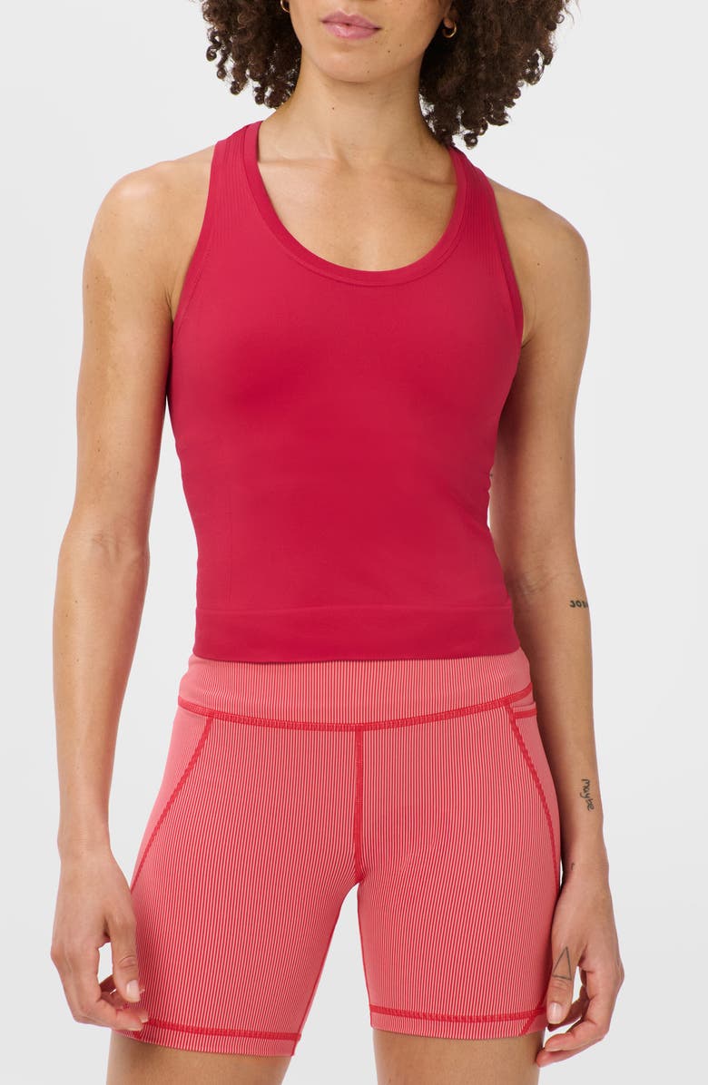 Sweaty Betty Athlete Seamless Workout Crop Tank, Main, color, Crimson Red
