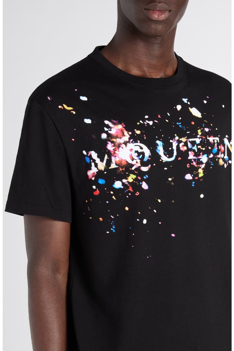 Paint Splattered Logo Graphic T-Shirt, Alternate, color, BLACK / MULTICOLOUR