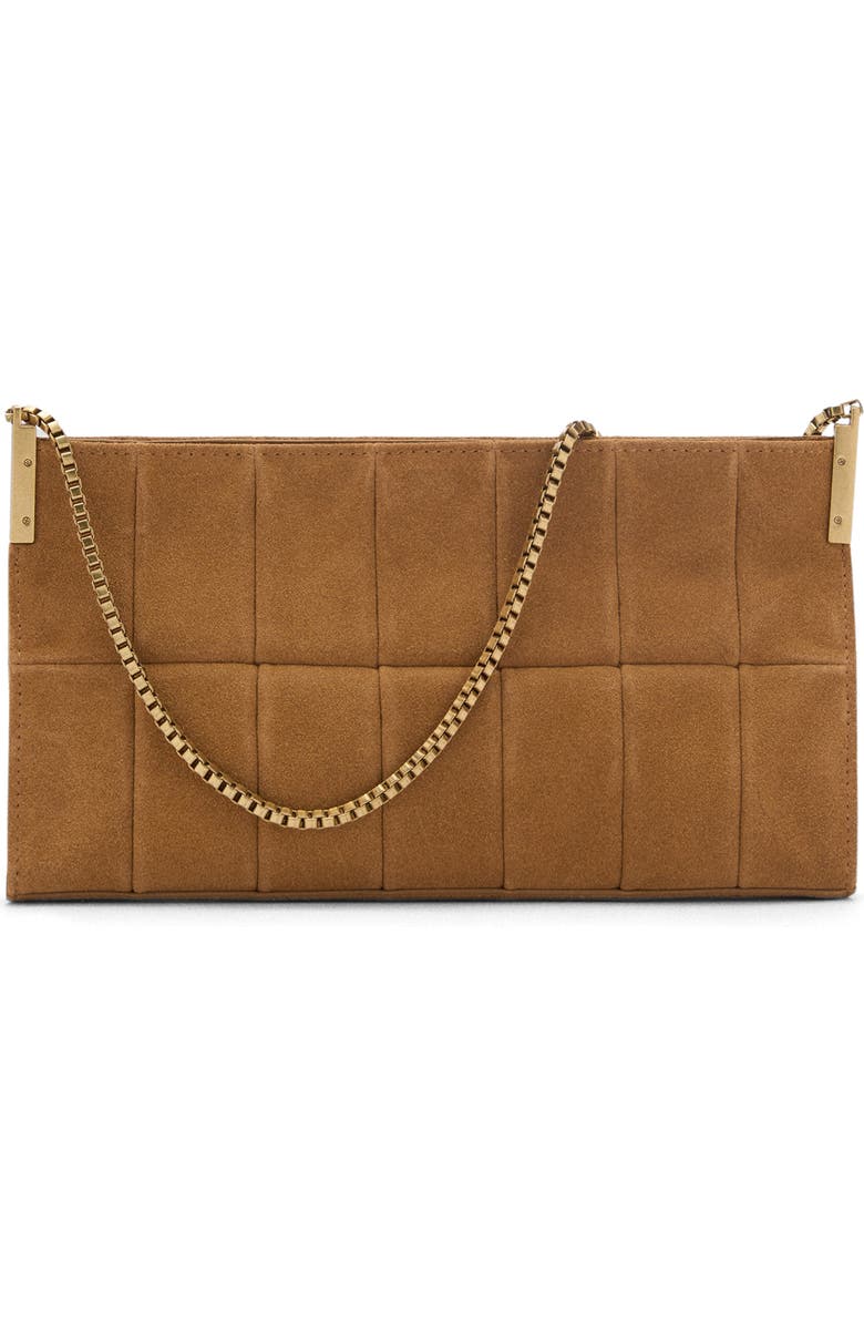 MANGO Quilted Suede Shoulder Bag, Main, color,