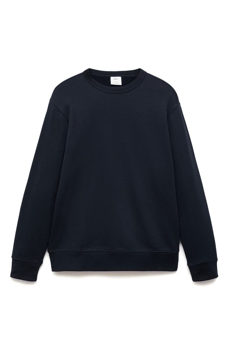 MANGO Cotton Blend Sweatshirt, Alternate, color, Dark Navy