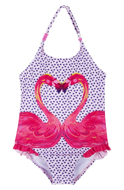 Kids
 Flamingo Ruffle One-Piece Swimsuit (Toddler)