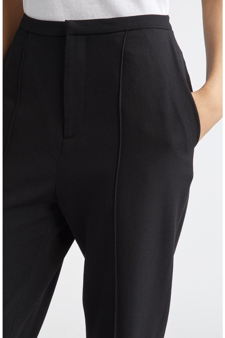 Cora Slim Drapey Organic Wool Trousers, Alternate, color, BLACK