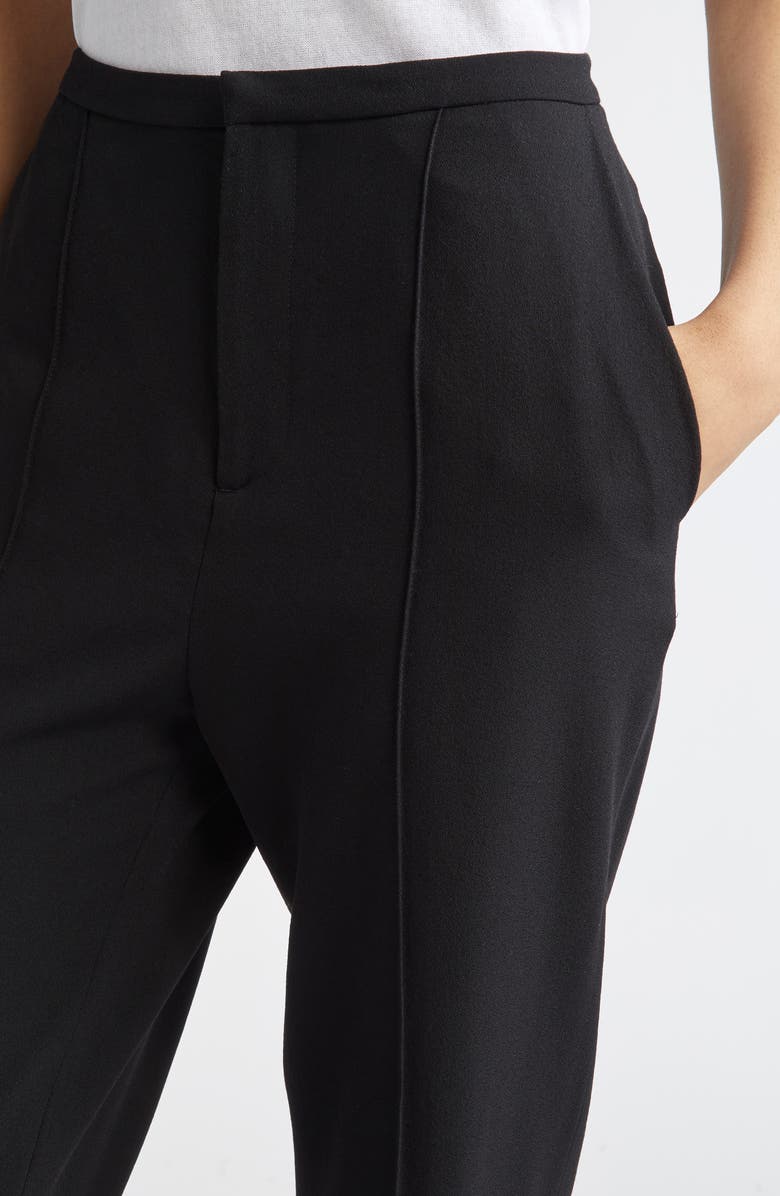 BITE Studios Cora Slim Drapey Organic Wool Trousers, Alternate, color, Black