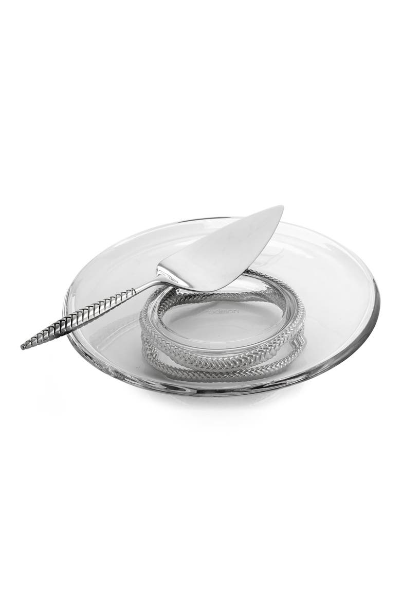 Braid Pedestal Cake Plate & Server, Main, color, SILVER