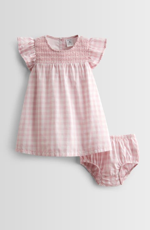 Smocked Cotton Dress & Bloomers (Baby)