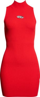 DIESEL® M-Onervax Rib Body-Con Mock Neck Minidress
