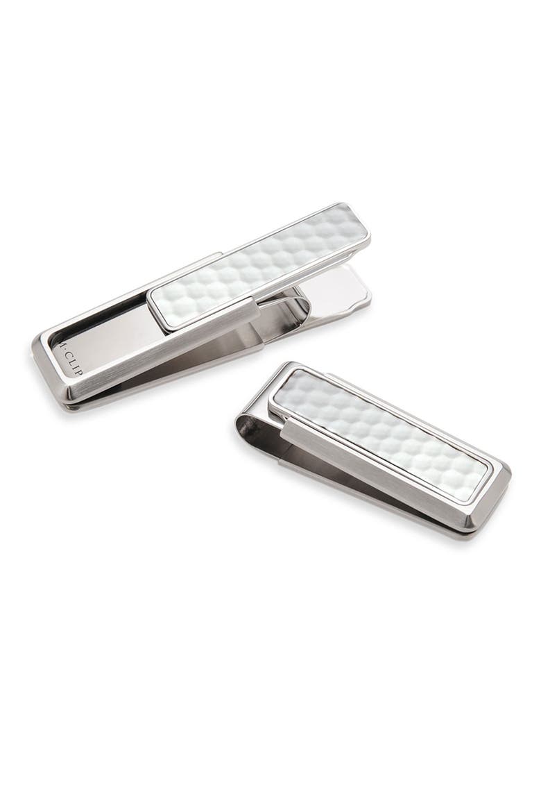 Golf Ball Stainless Steel Money Clip, Main, color, SILVER/ WHITE
