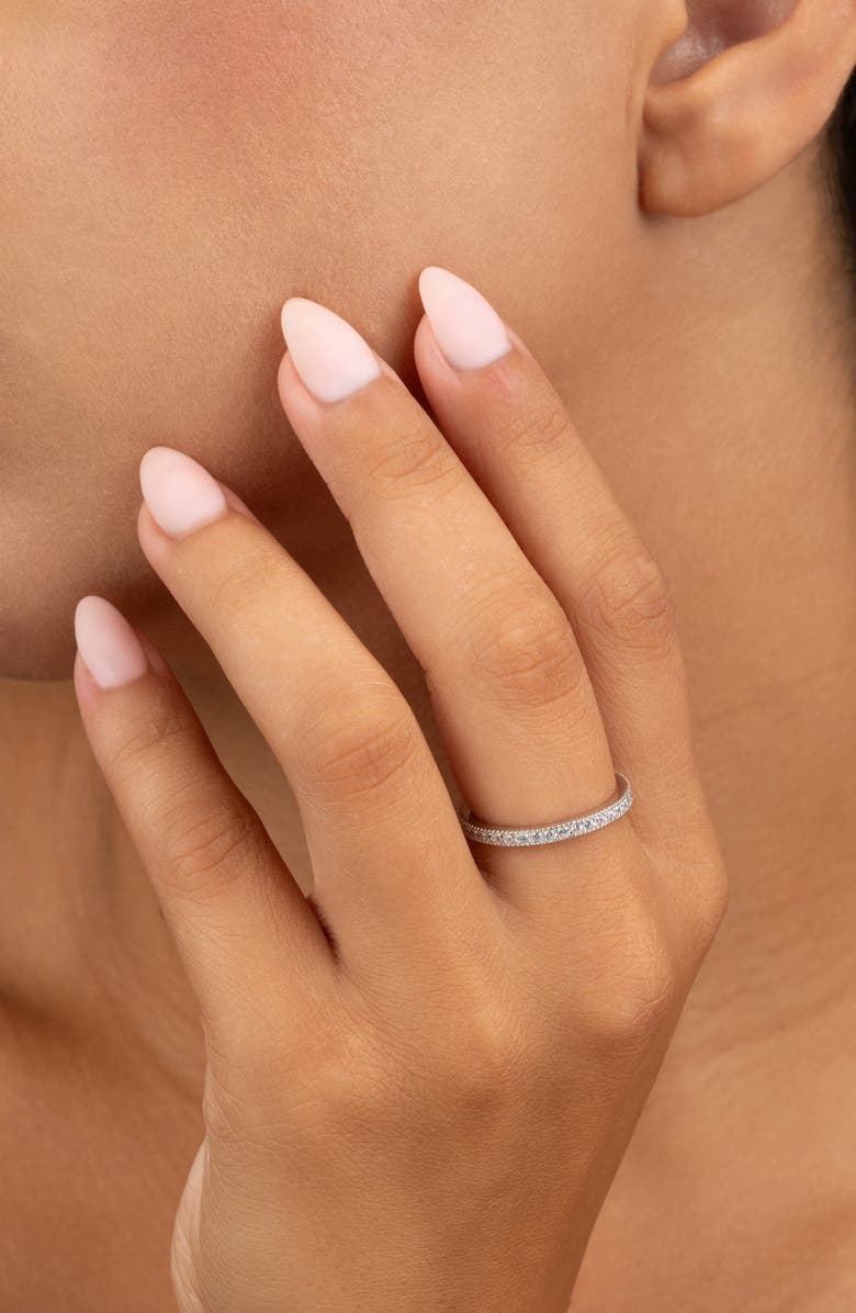 Sterling Forever Sterling Silver Sparkling CZ Band Ring, Alternate, color, Silver