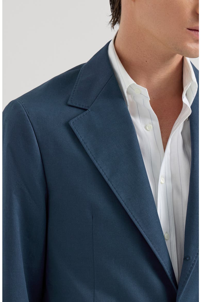 Comfort Cotton And Cashmere Gabardine Deconstructed Cavallo Blazer With Metal Buttons, Alternate, color, Cobalt