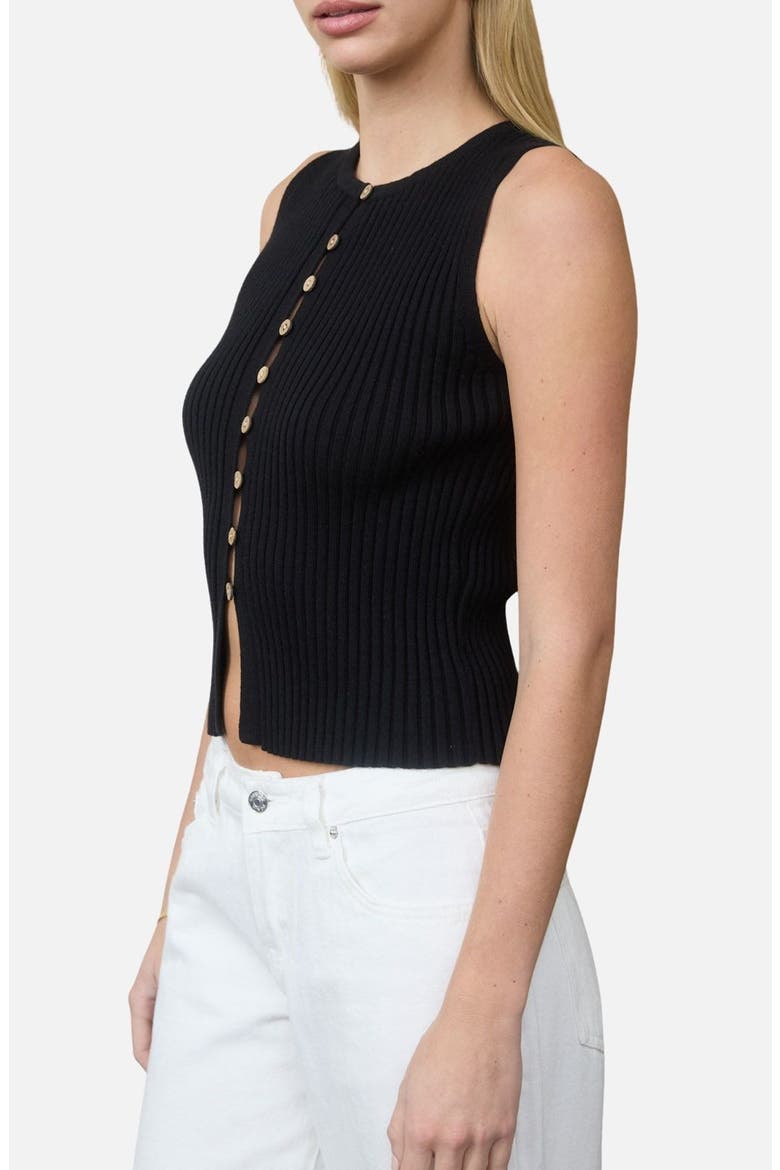 Rib Sleeveless Sweater, Alternate, color, BLACK