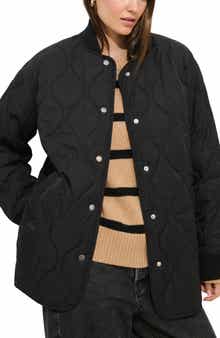 Alex Mill Wembley Quilted Bomber Jacket with Removable Faux Shearling Collar