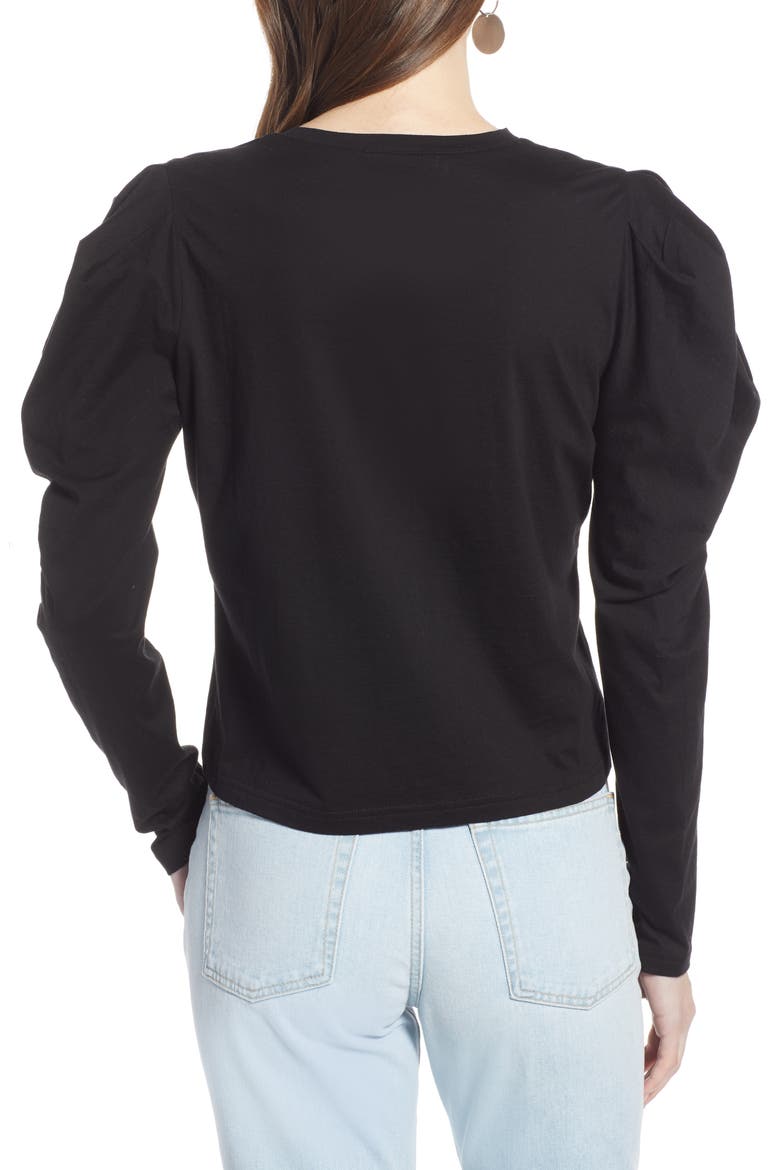 Strong Shoulder Top (Nordstrom Exclusive), Alternate, color, BLACK