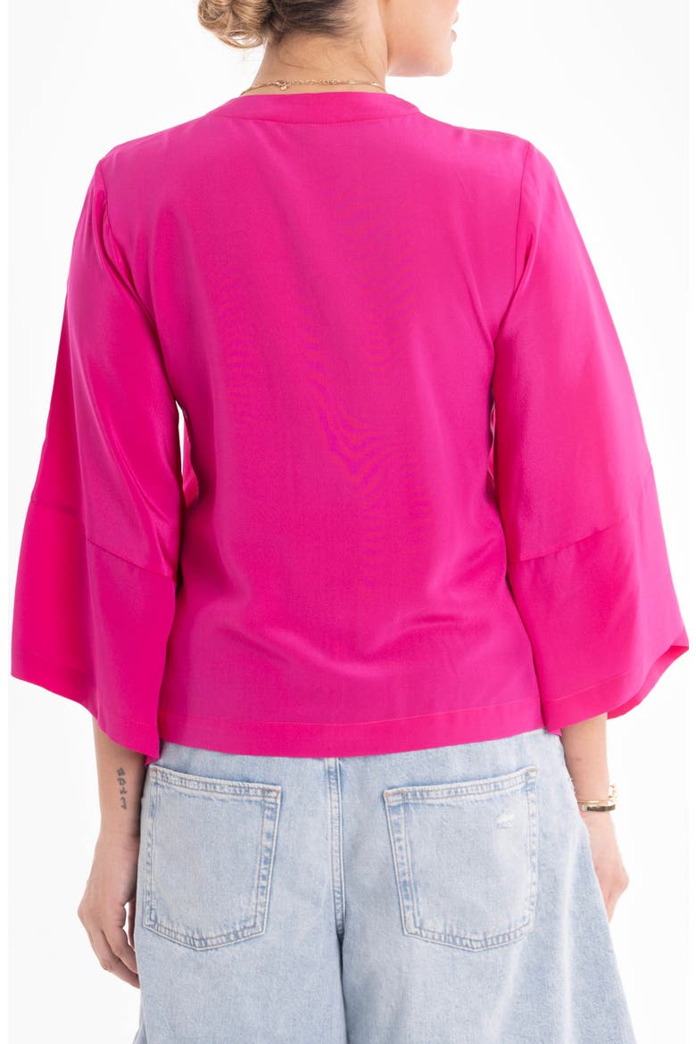 Wide Sleeve Silk Top, Alternate, color, Fuchsia