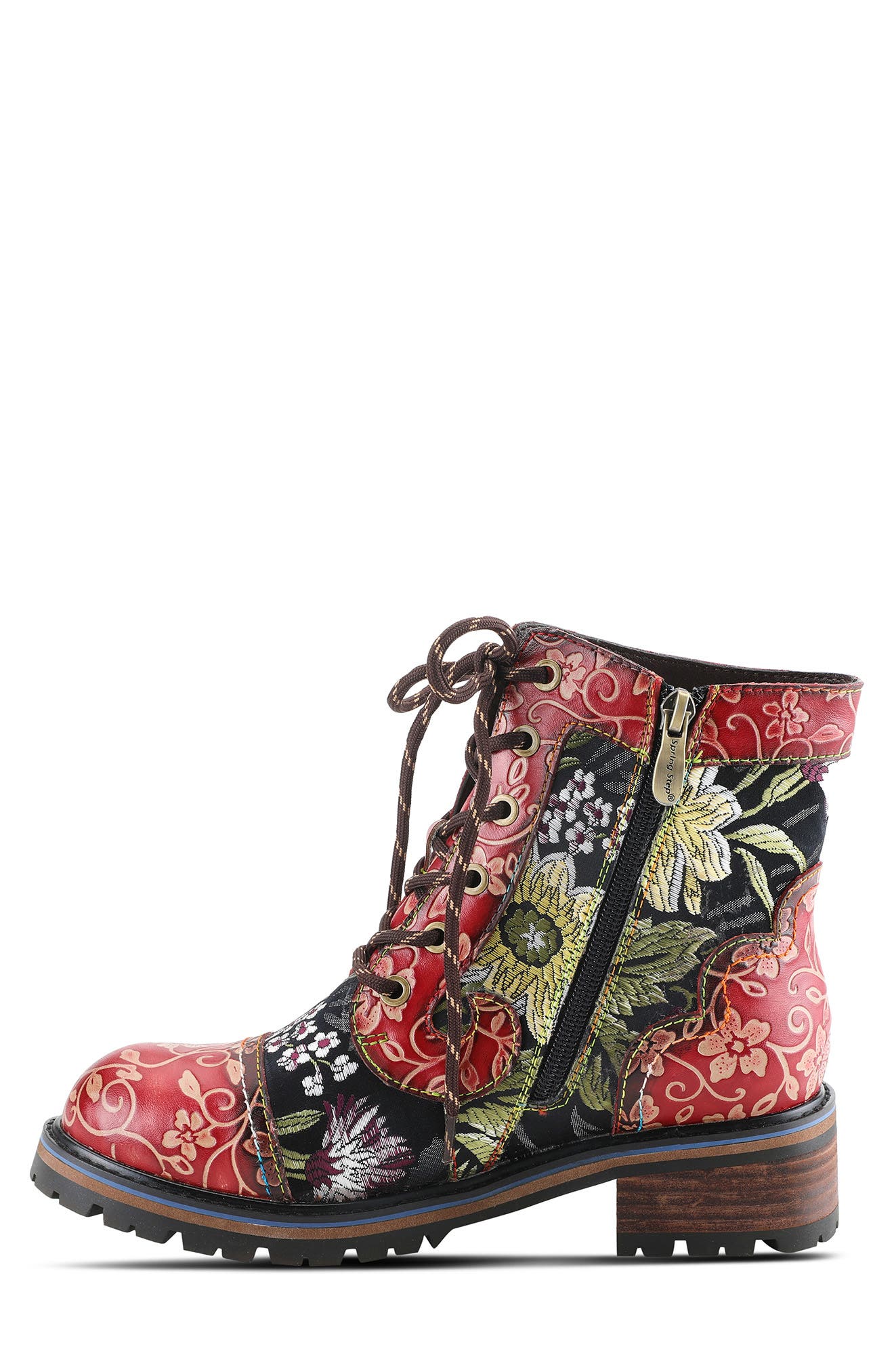 L'Artiste by Spring Step L'Artiste Fantastic Lace-Up Boot, Alternate, color, Red Multi