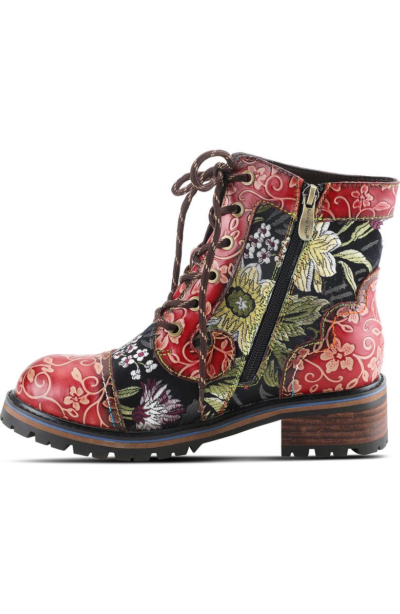 L'Artiste by Spring Step L'Artiste Fantastic Lace-Up Boot, Alternate, color, Red Multi