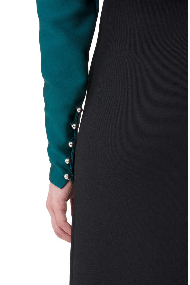 Asymmetrical Knit Dress, Alternate, color, Black/Green