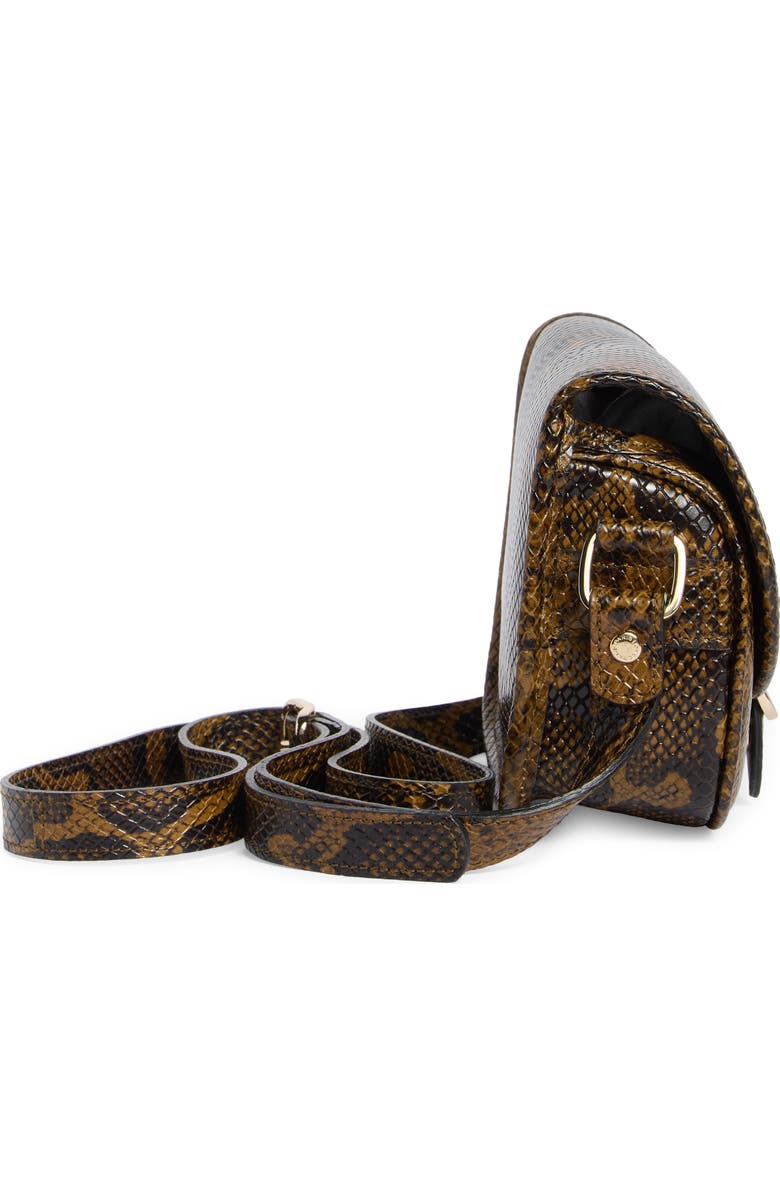 Longchamp 1980 Snakeskin Embossed Small Flap Crossbody Bag, Alternate, color, Bronze