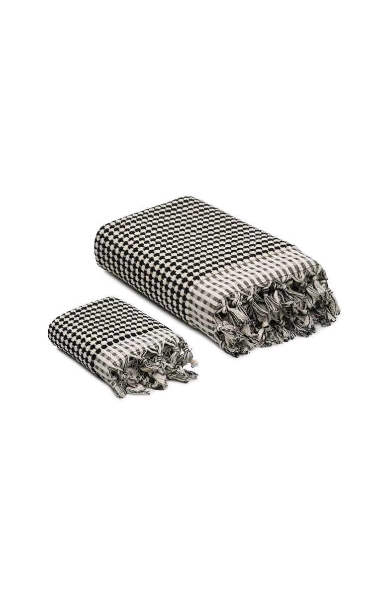 Oliviera Home Dots Turkish Cotton Terry Towel Bundle, Alternate, color, Black