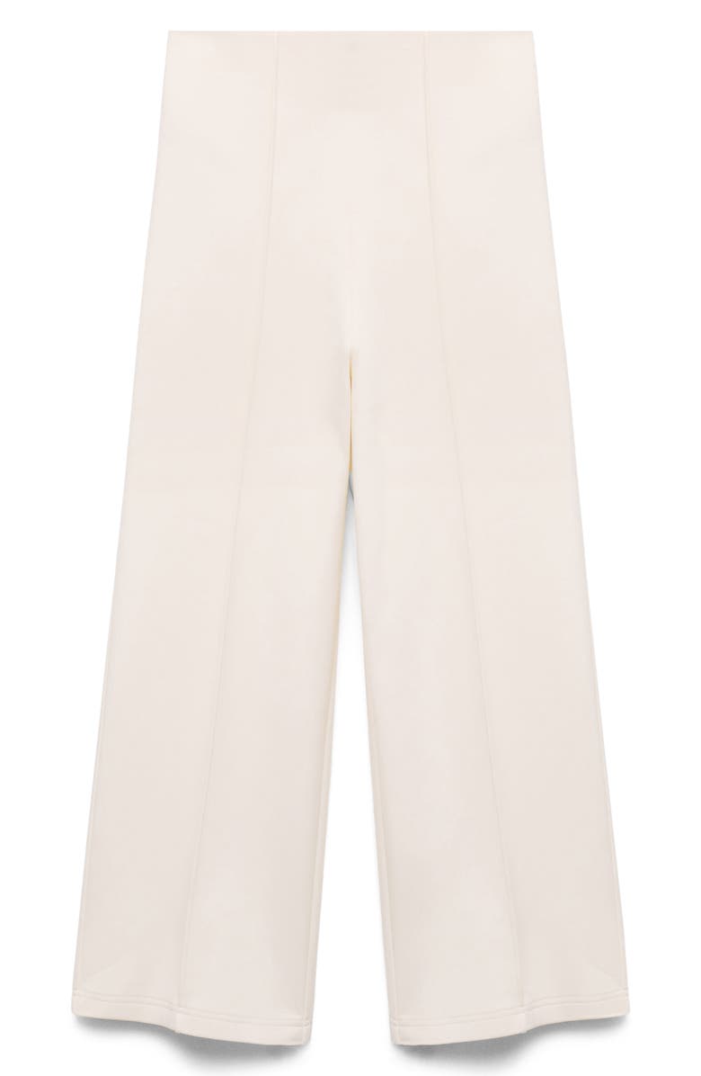 MANGO Wide Leg Crop Pants, Alternate, color, Ecru